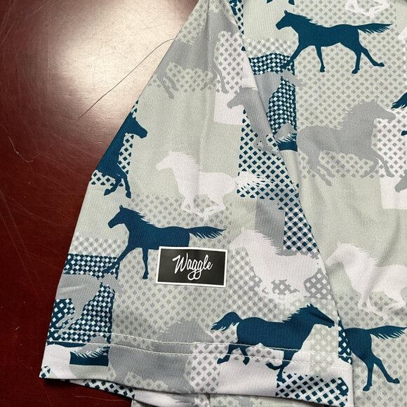 NWTs Mens Waggle Western Horses All-Over Print Golf Performance Polo (Large) - Picture 6 of 7
